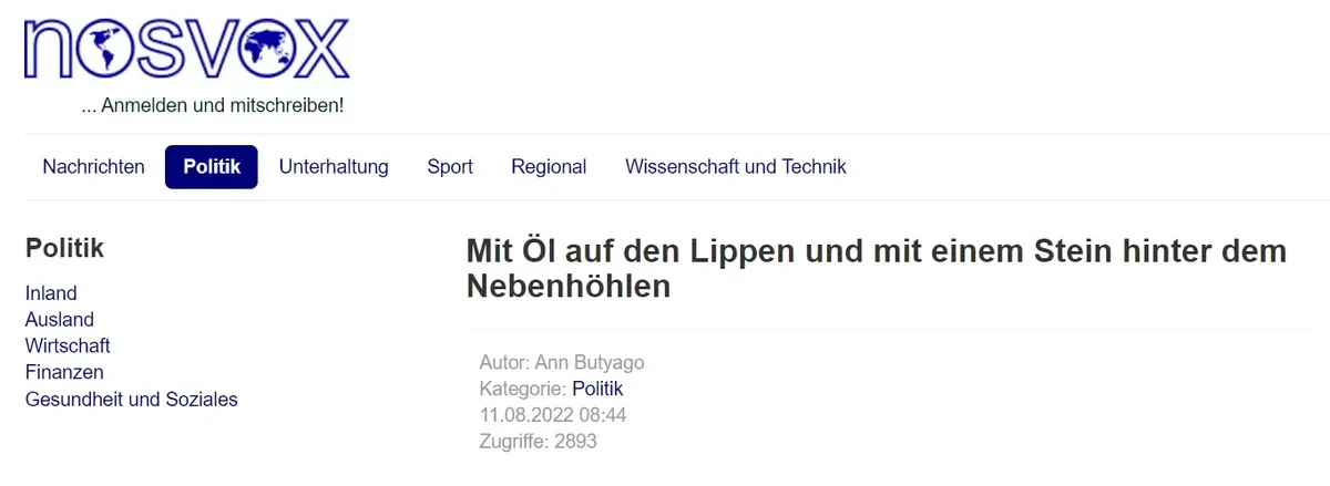 Publication on the nosvox website. Screenshot