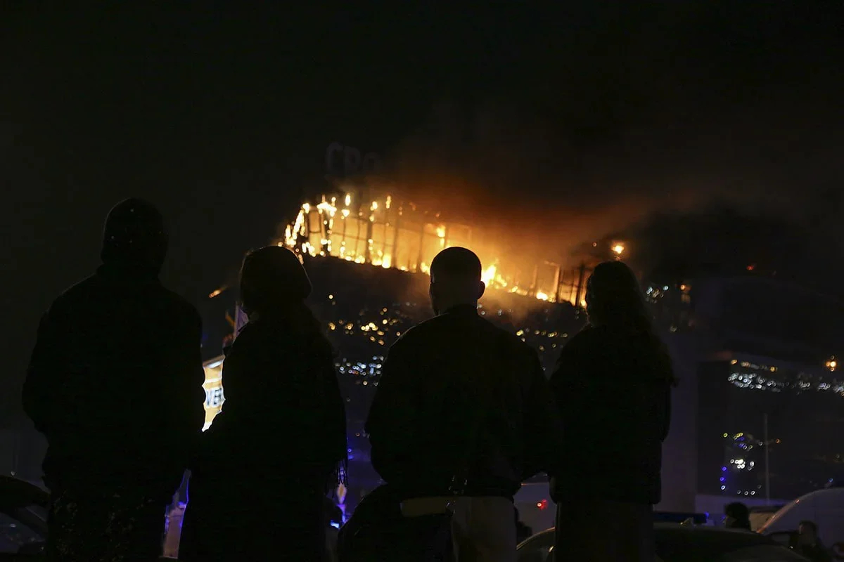 The fire that tore through the building led to the roof collapsing. Photo: Vasily Prudnikov / EPA-EFE