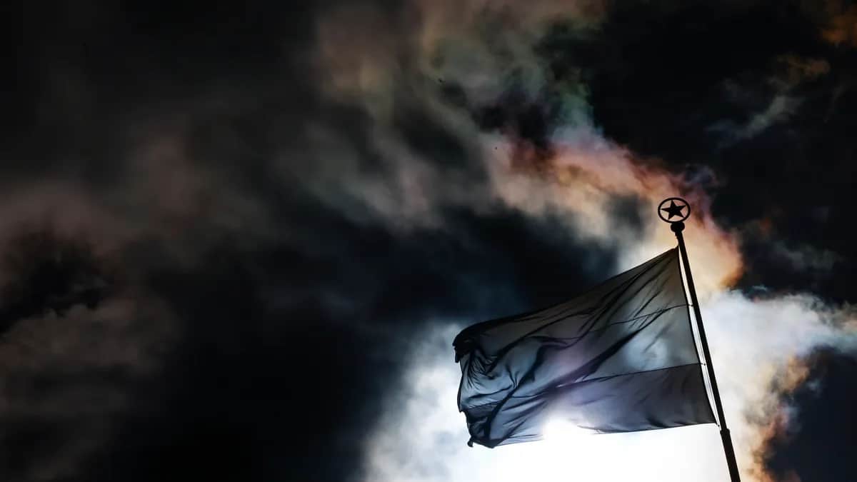 Storm clouds gather over the Russian Embassy in Berlin, Germany, 17 March 2024. Photo: EPA-EFE/HANNIBAL HANSCHKE