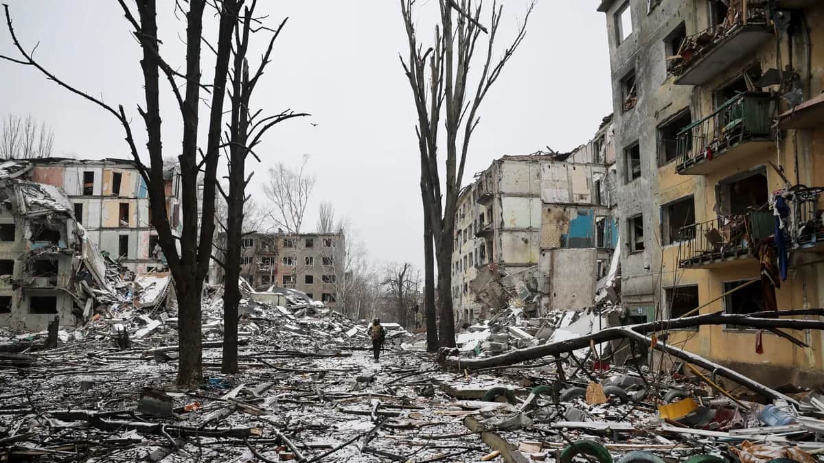 Destruction in Kostyantynivka in the Donetsk region, Ukraine, 17 December 2025. Photo: EPA /<br>
24th MECHANISED BRIGADE PRESS SERVICE