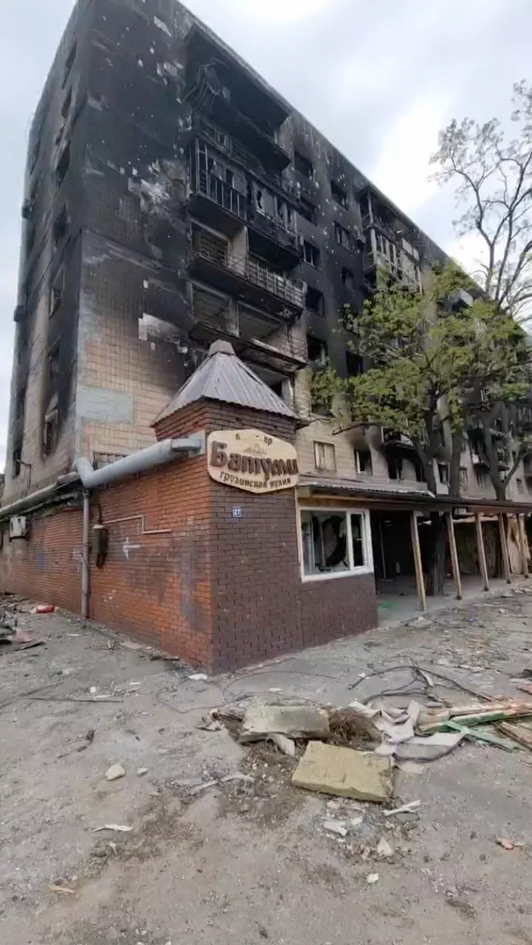 The northern side of the building shown in a video published on 13 May. Photo: Telegram