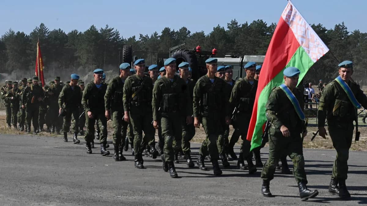 Белорусские военнослужащие принимают участие в стратегических учениях стран ОДКБ на полигоне в Брестской области, Беларусь, 6 сентября 2023 года. Фото: Виктор Толочко / Спутник / Imago Images / Scanpix / LETA