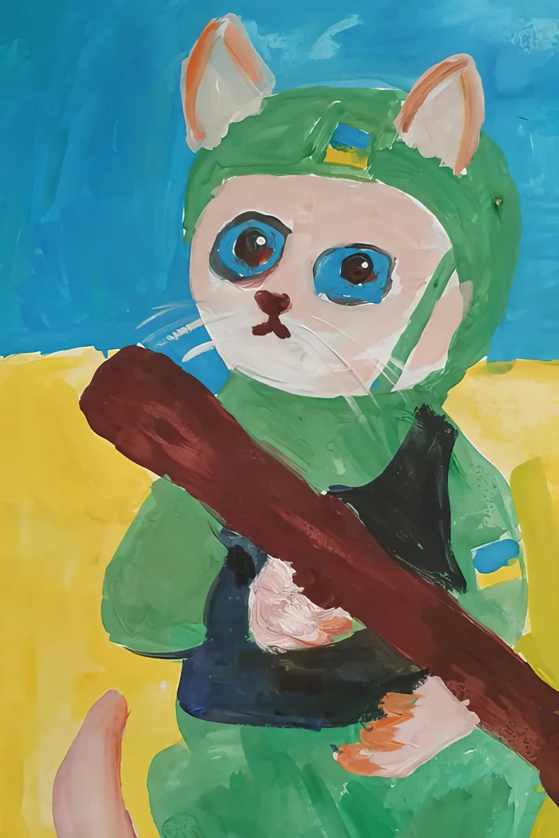 The drawing presented to Jens. Author: Andriy, seven years old