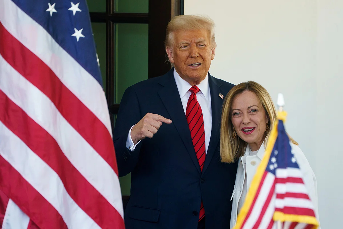 Президент США Дональд Трамп и премьер-министр Италии Джорджия Мелони в Белом доме, Вашингтон, округ Колумбия, США, 17 апреля 2025 года. Фото: Will Oliver / EPA-EFE