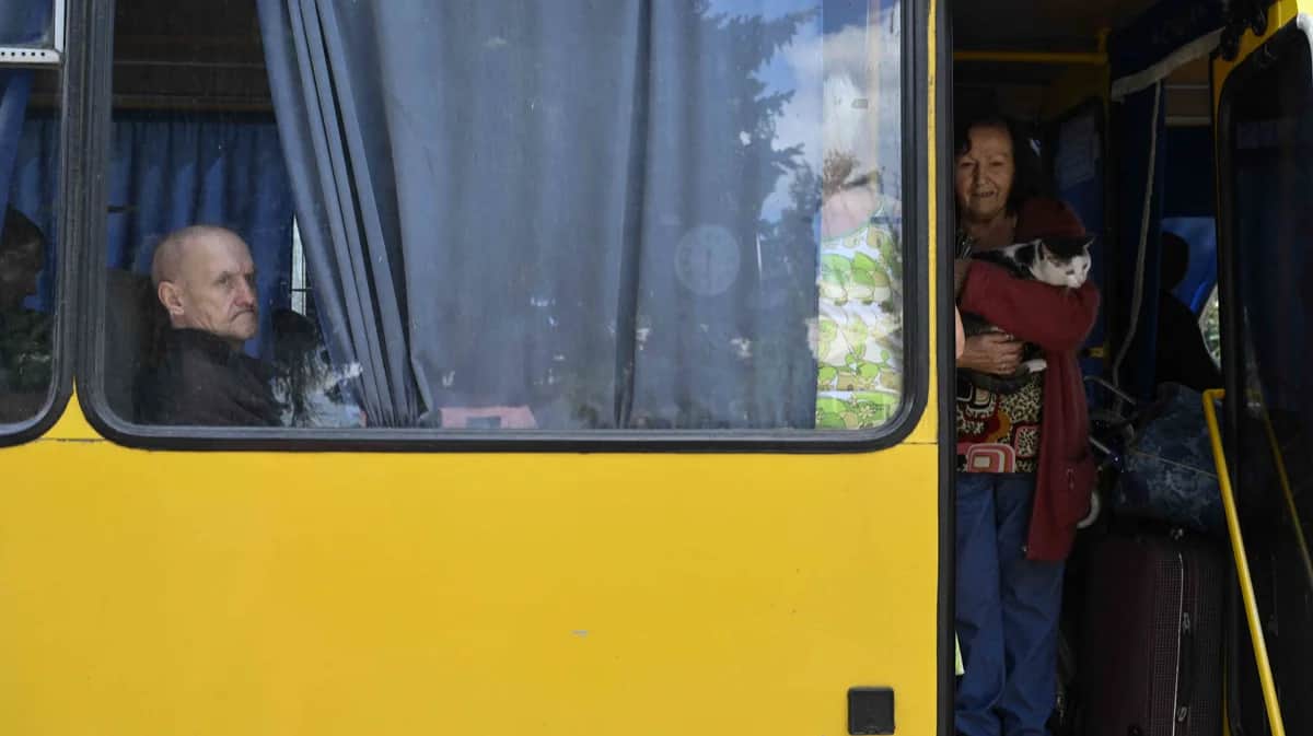 Жители Донецкой области Украины эвакуируются на фоне продвижения российских войск в этом районе. Фото: Genya SAVILOV / AFP / Scanpix