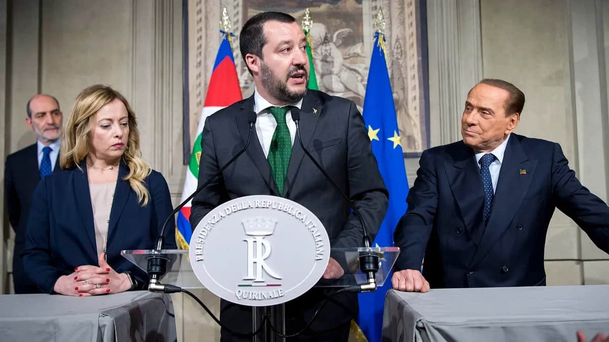 Джорджия Мелони, Маттео Сальвини и Сильвио Берлускони. Фото: Wikipedia Commons, By Quirinale.it, Attribution