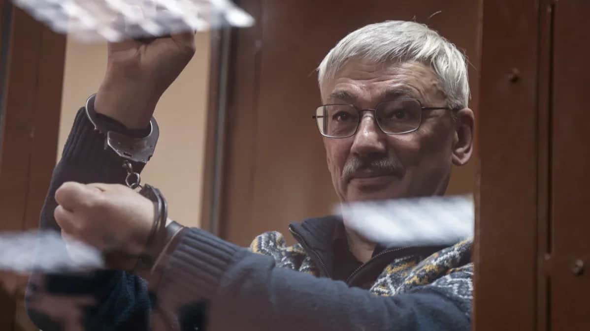 Oleg Orlov in court. Photo: Sergey Ilnitsky / EPA-EFE