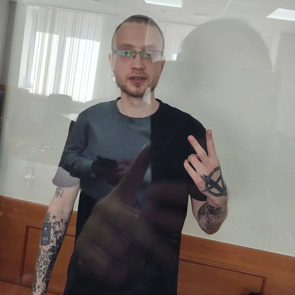 Alexey Rozhkov in court. Photo: Solidarity Zone