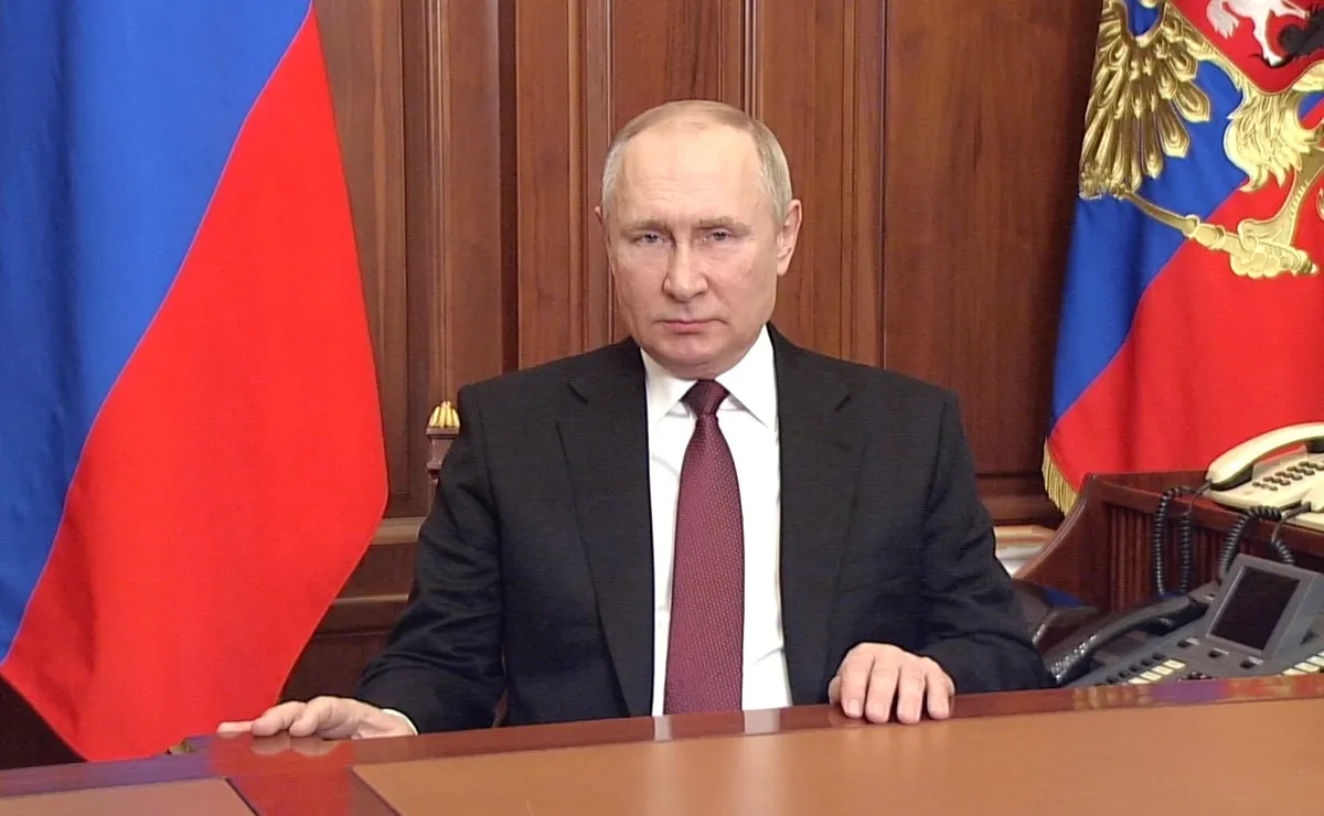 Обращение Владимира Путина, 24 февраля 2022 года. Фото: <a href="http://kremlin.ru/events/president/news/67843/photos/67680">Сайт Президента России</a>
