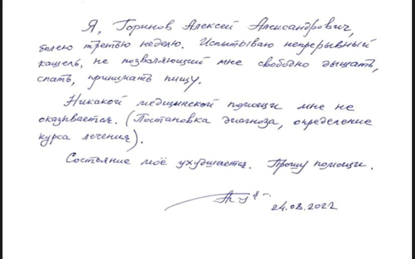 Фото: телеграм-канал «Свободу Алексею Горинову!» 
