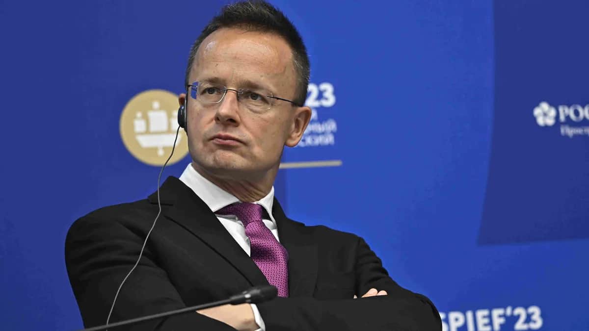 Hungarian Minister of Foreign Affairs and Trade, Peter Szijjarto attends the St. Petersburg International Economic Forum (SPIEF). Photo: Sefa Karacan / Anadolu Agency / Getty Images&nbsp;