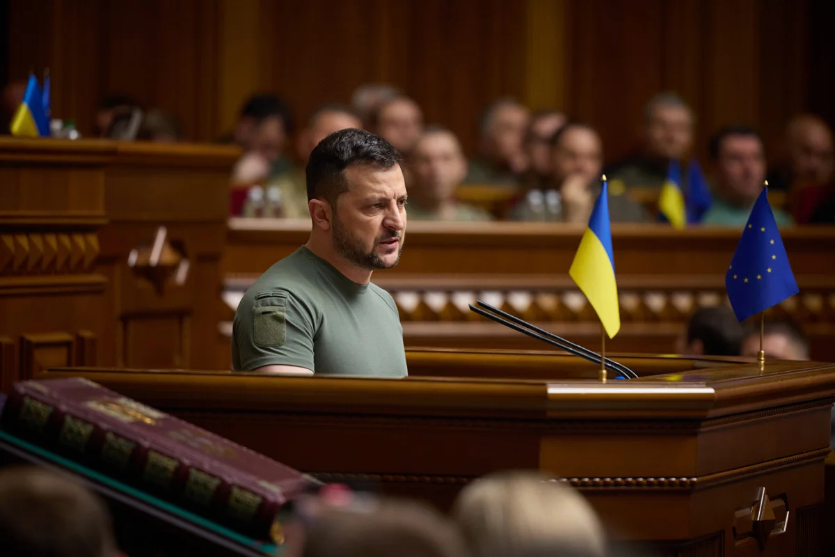 Владимир Зеленский во время выступления в Верховной раде, Киев, 28 июня 2023 года. Фото: пресс-служба Офиса Президента Украины