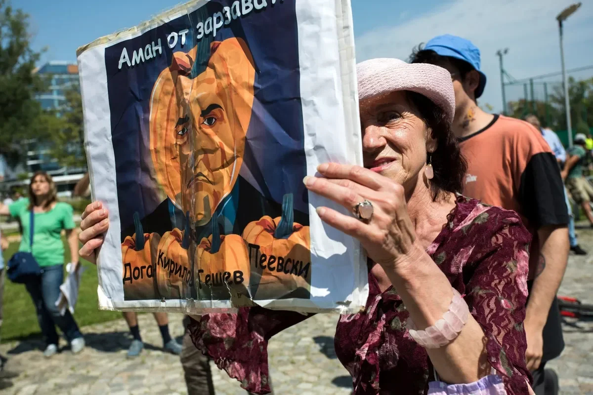 A protest rally demanding Prime Minister Boyko Borisov's and Chief Prosecutor Ivan Geshev's resignation. Sofia, August 5, 2020. Photo: Hristo Vladev / NurPhoto / Getty Images