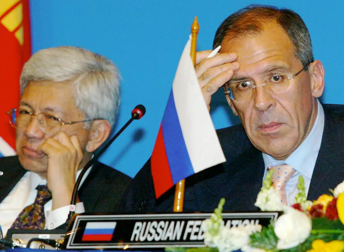 Sergey Lavrov at an ASEAN press conference in Jakarta, Indonesia, 1 July 2004. Photo: EPA/DENNIS M. SABANGAN