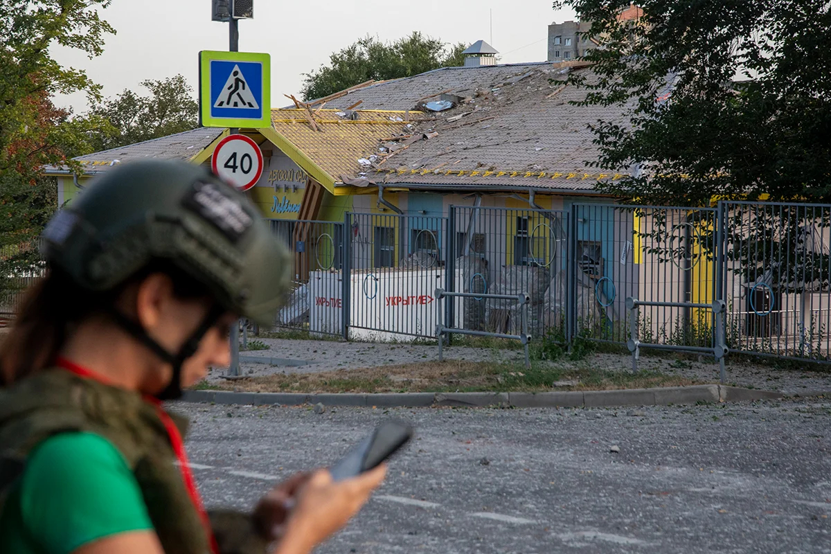 Поврежденная школа, Белгород, 2 сентября 2024 года. Фото: «Новая Газета Европа»
