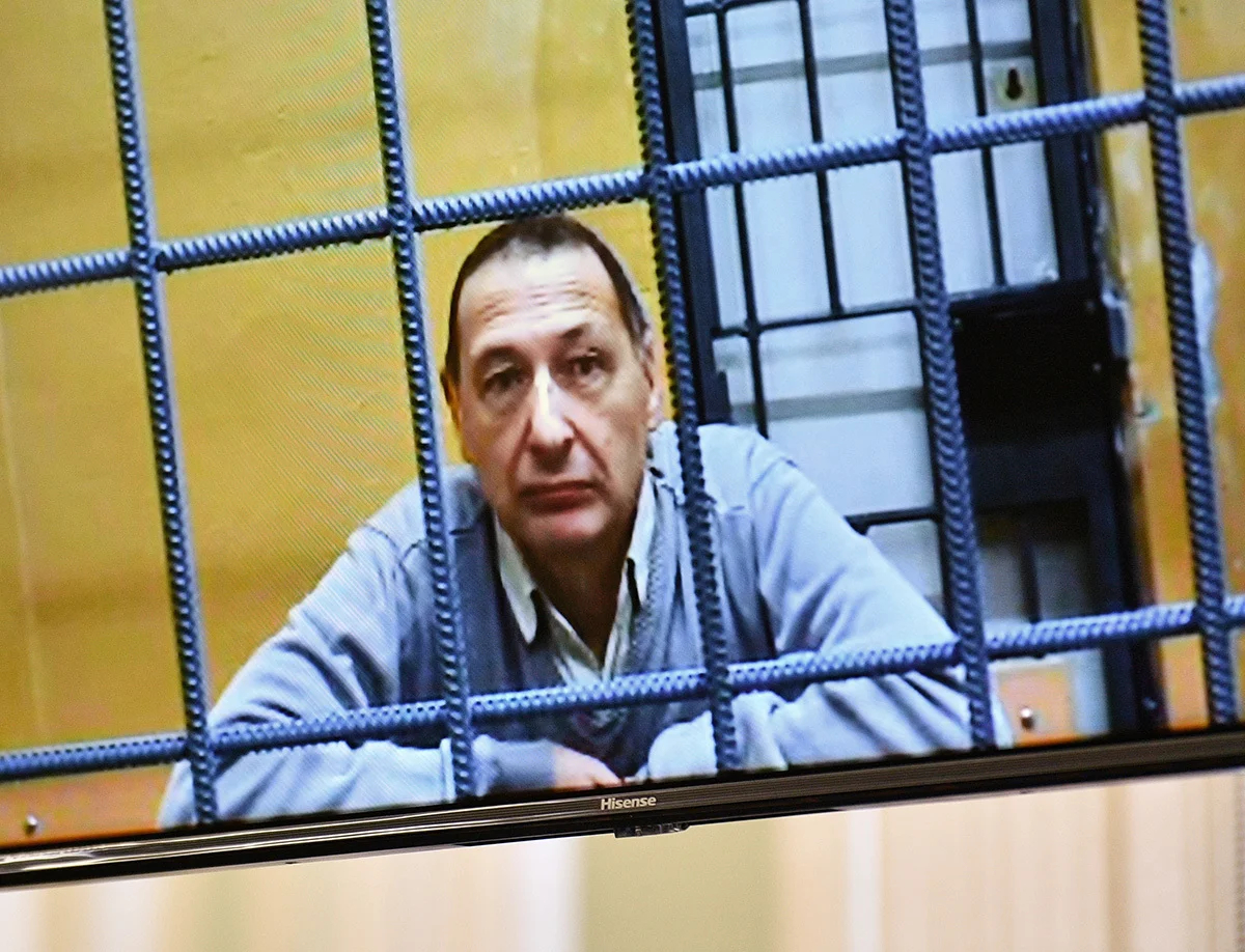 Слушания по делу о продлении ареста Бориса Кагарлицкого во 2-м Западном окружном военном суде, 21 ноября 2023 года. Фото: Евгений Разумный / Коммерсантъ / Sipa USA / Vida Press