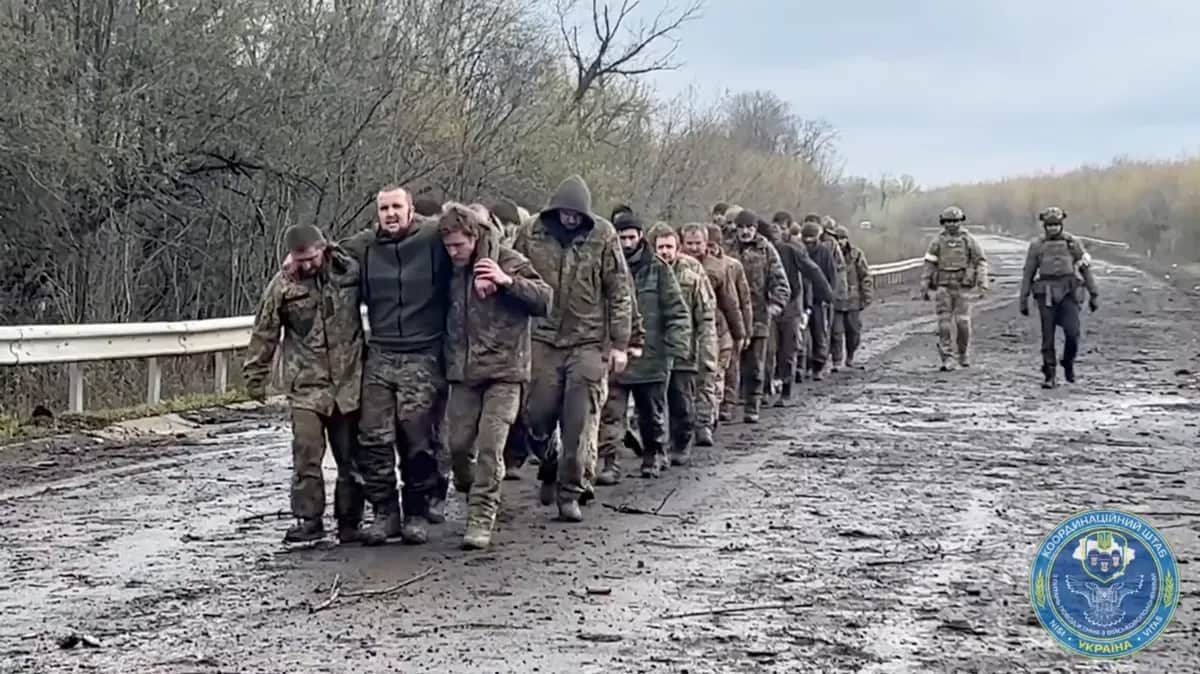 Ukrainian POWs during a prisoner swap. Photo: REUTERS