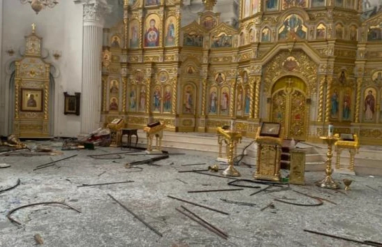 Поврежденный храм святых Жен Мироносиц в Харькове. Фото: eparchia.kharkov.ua