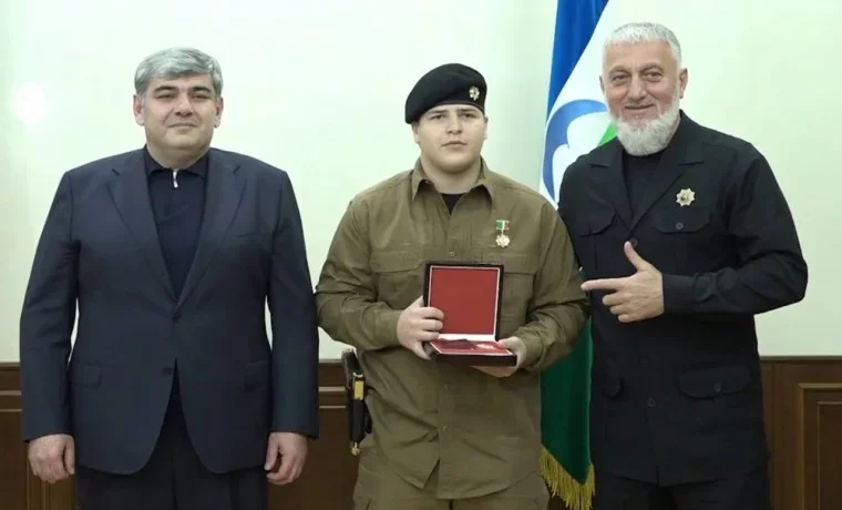 Adam Kadyrov during an award ceremony in Kabardino-Balkaria. Photo: <a data-sk="tooltip_parent" data-stringify-link="http://grozny.tv" href="http://grozny.tv/" rel="noopener noreferrer" target="_blank">grozny.tv</a>
