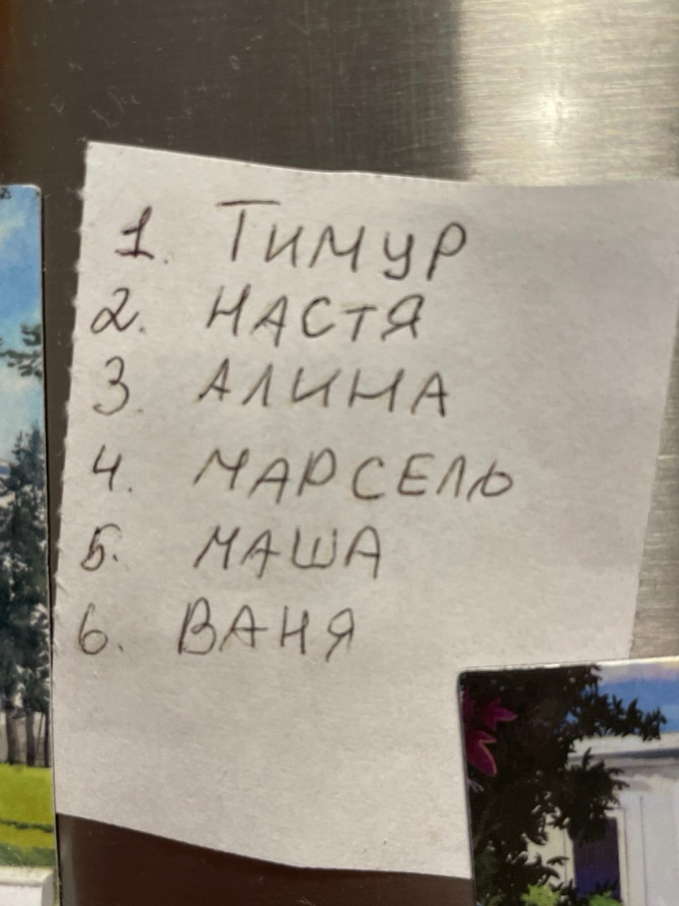 График дежурств большой семьи. Фото: Ирина Халип / «Новая газета Европа»