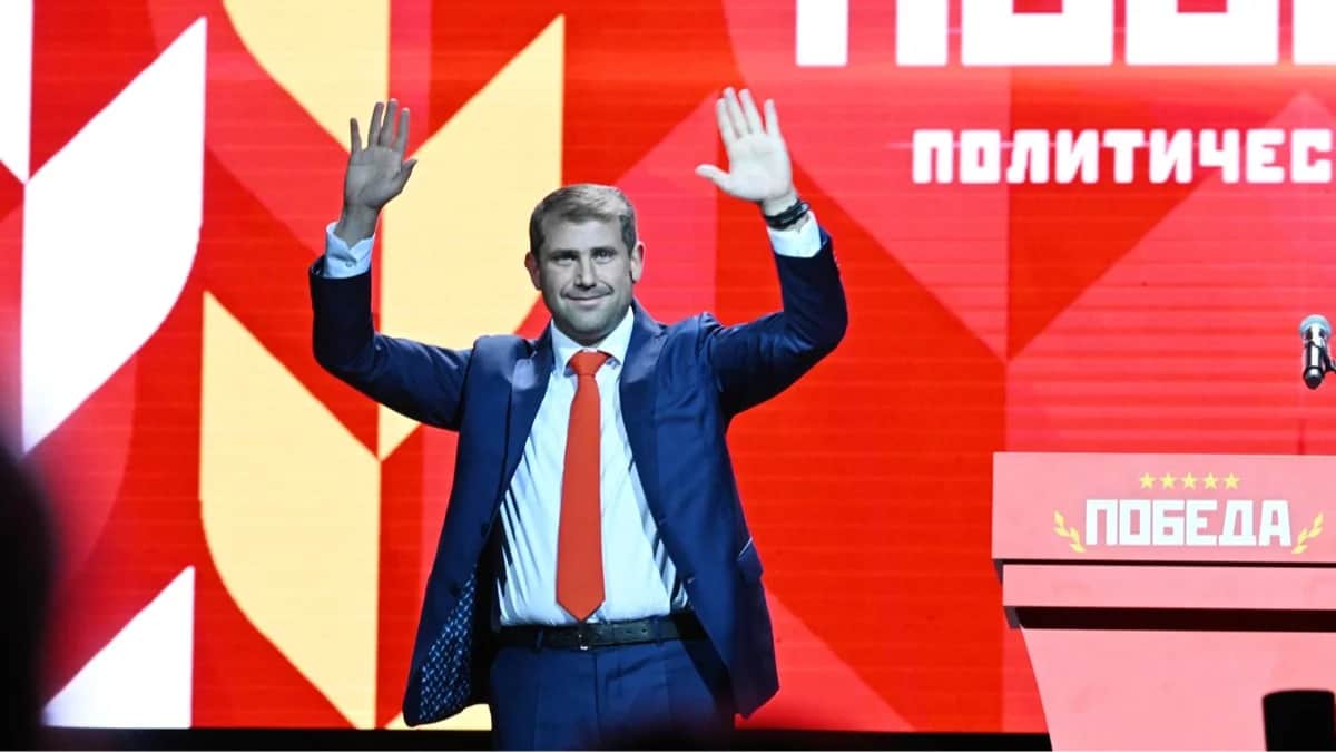 Илан Шор на съезде молдавского политического блока «Победа» в Москве, 9 июня 2024 года. Фото: Алексей Маишев / Спутник / Imago Images / Scanpix / LETA