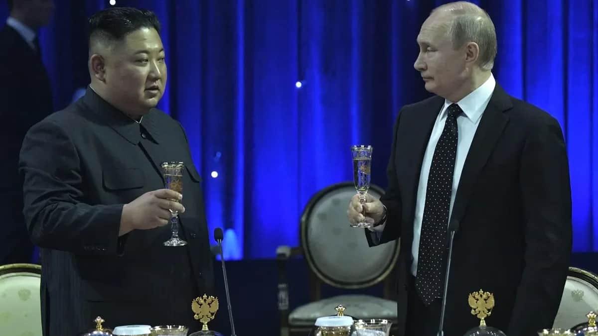 A dinner during Kim Jong Un’s official visit to Russia in April 2019. Photo: the Kremlin press service