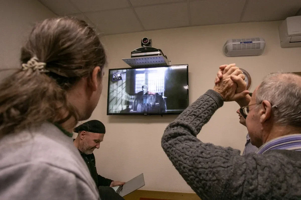 Dmitry Skurikhin’s sentence is confirmed by a St. Petersburg court on 17 November 2023. Photo: Dmitry Tsyganov for Novaya Gazeta Baltic