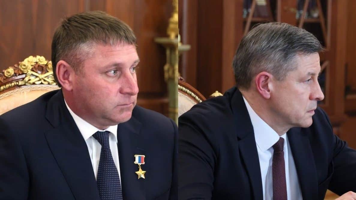 Acting Belgorod Governor Alexander Shuvaev and acting Bryansk Governor Yegor Kovalchuk