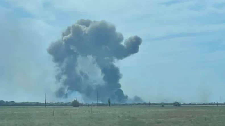 Explosion at Saki airfield. Photo: Council of Ministers of the Republic of Crimea