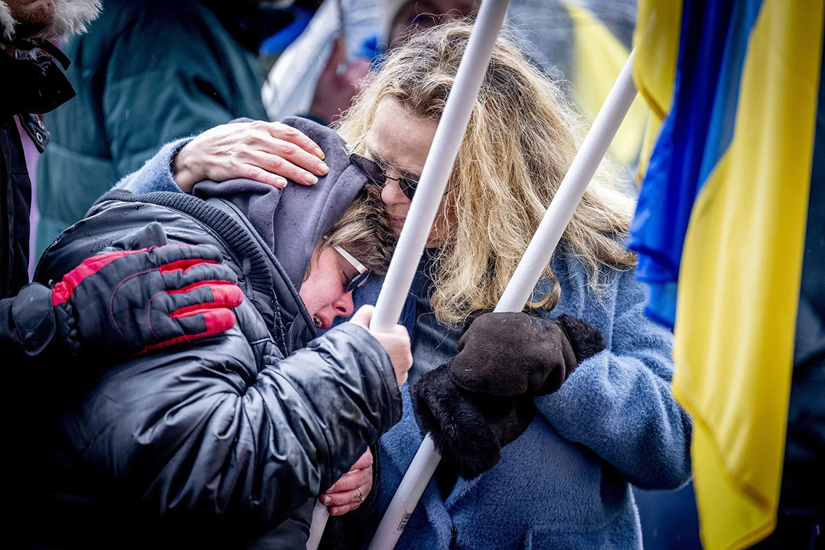 Митинг в поддержку Украины в Амстердаме, Нидерланды, 24 февраля 2024 года. Фото: Robin Utrecht / EPA-EFE