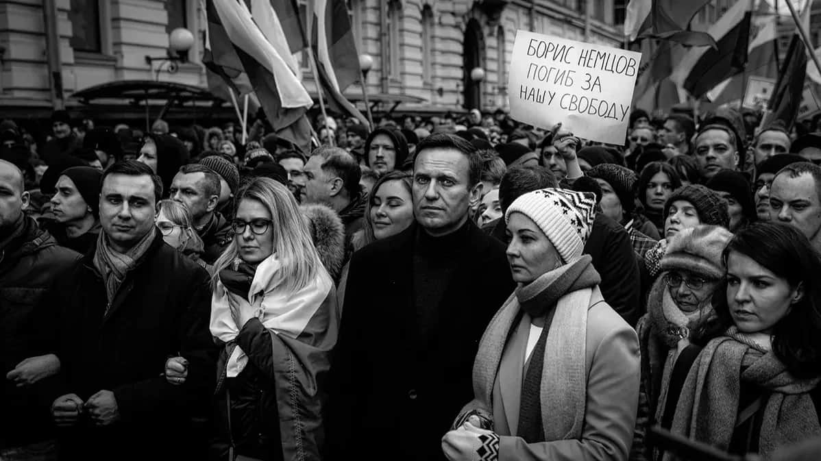 Alexey Navalny attends a 2020 march in Moscow in memory of murdered opposition politician Boris Nemtsov. Photo: Vlad Dokshin / Novaya Gazeta
