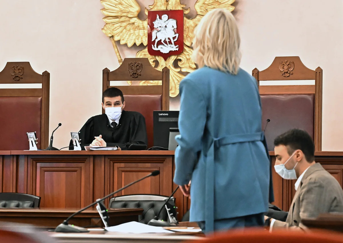 Екатерина Дунцова во время заседания Верховного суда по иску об отказе в регистрации на президентских выборах, Москва, 27 декабря 2023 года. Фото: Александр Миридонов / Коммерсантъ / Sipa USA