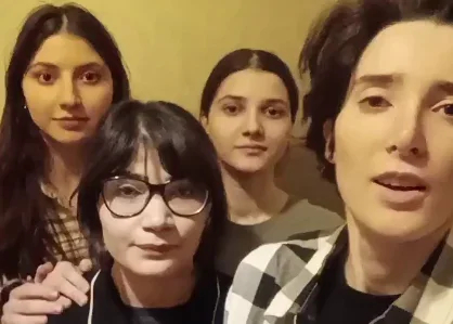Sisters Khadizhat Khizriyeva and Patimat Khizriyeva and their cousins Aminat Gazimagomedova and Patimat Magomedova. Screenshot