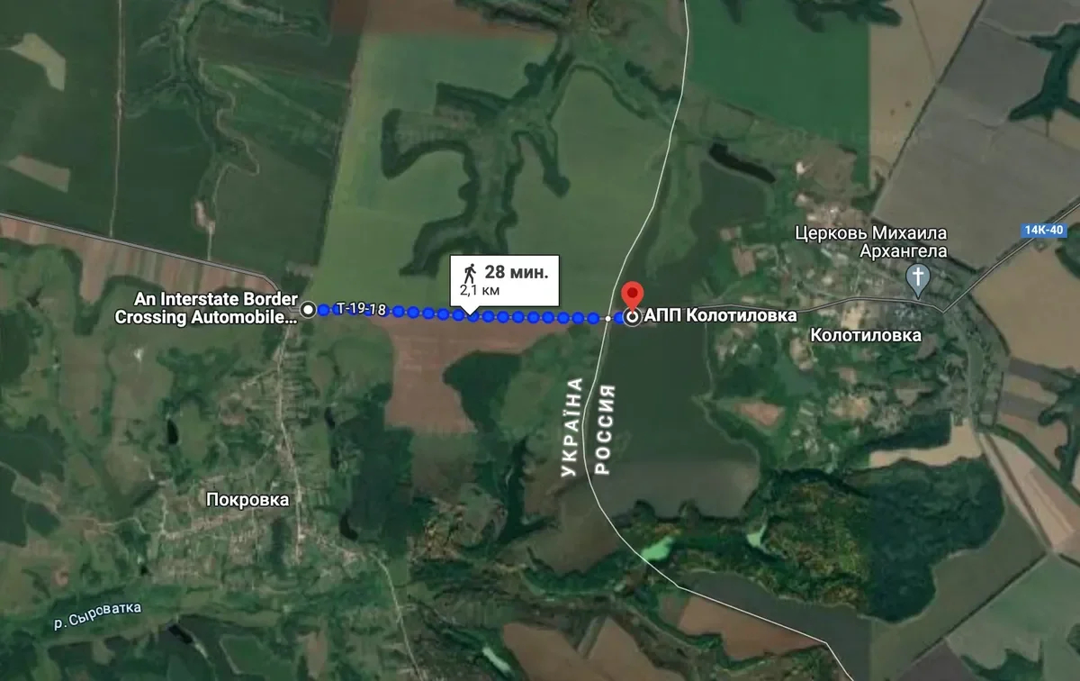 The road between the checkpoints. Photo: Google Maps
