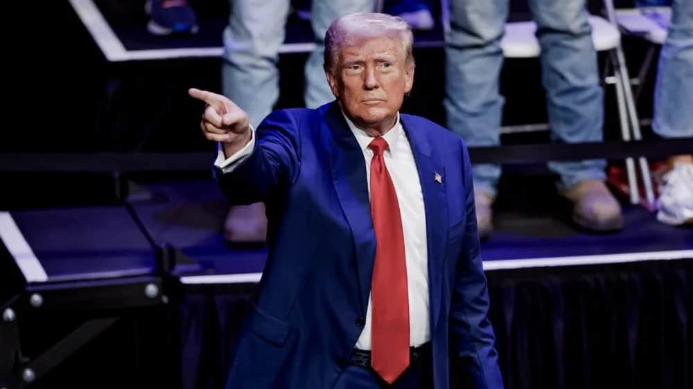 Donald Trump at a rally in Georgia, US, on Tuesday. Photo: EPA-EFE/ERIK S. LESSER
