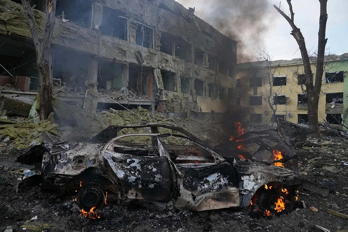 A destroyed maternity hospital in Mariupol, Ukraine, 9 March 2022. Photo: Yevhen Maloletka / AP Photo / Scanpix / LETA