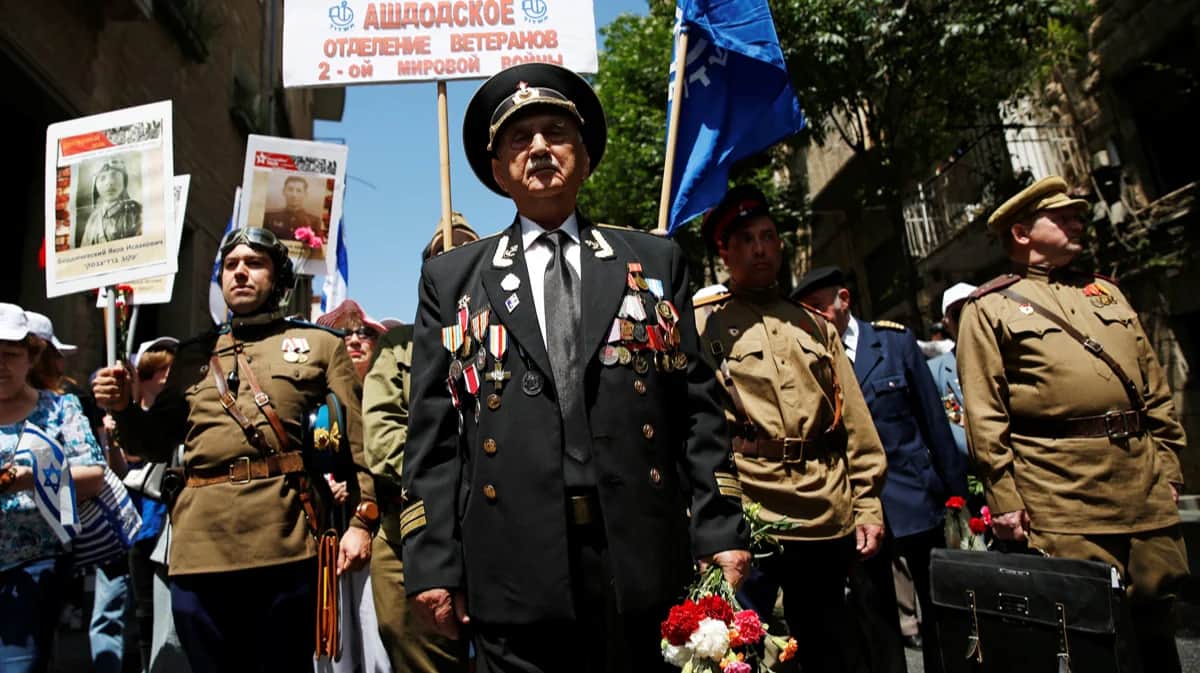 Парад по случаю Дня Победы в Иерусалиме, 8 мая 2016 года. Фото: Baz Ratner / Reuters / Scanpix / LETA