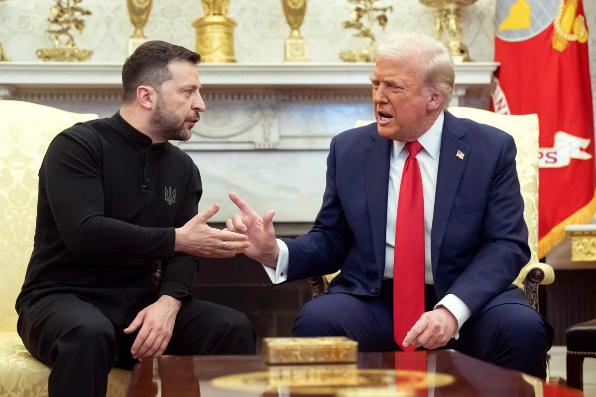 Владимир Зеленский и Дональд Трамп во время встречи в Вашингтоне, 28 февраля 2025 года. Фото: Saul Loeb / AFP / Scanpix / LETA
