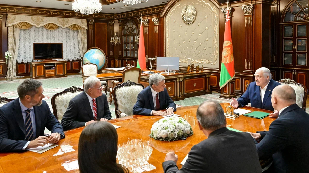 Alexander Lukashenko meets US Special Envoy Keith Kellogg, Minsk, Belarus, 21 June 2025. Photo: <a href="https://president.gov.by/ru/events/vstreca-so-specposlannikom-prezidenta-ssa-kitom-kellogom">Lukashenko press service</a>