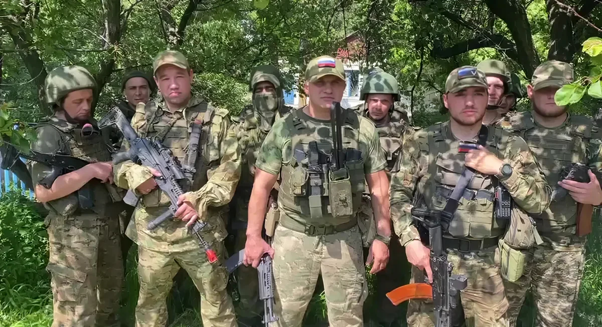 Fighters of the Storm-Z battalion. Photo: screenshot from a <a href="https://vk.com/video-213127547_456267996" rel="noopener noreferrer" title="https://vk.com/video-213127547_456267996">video</a>