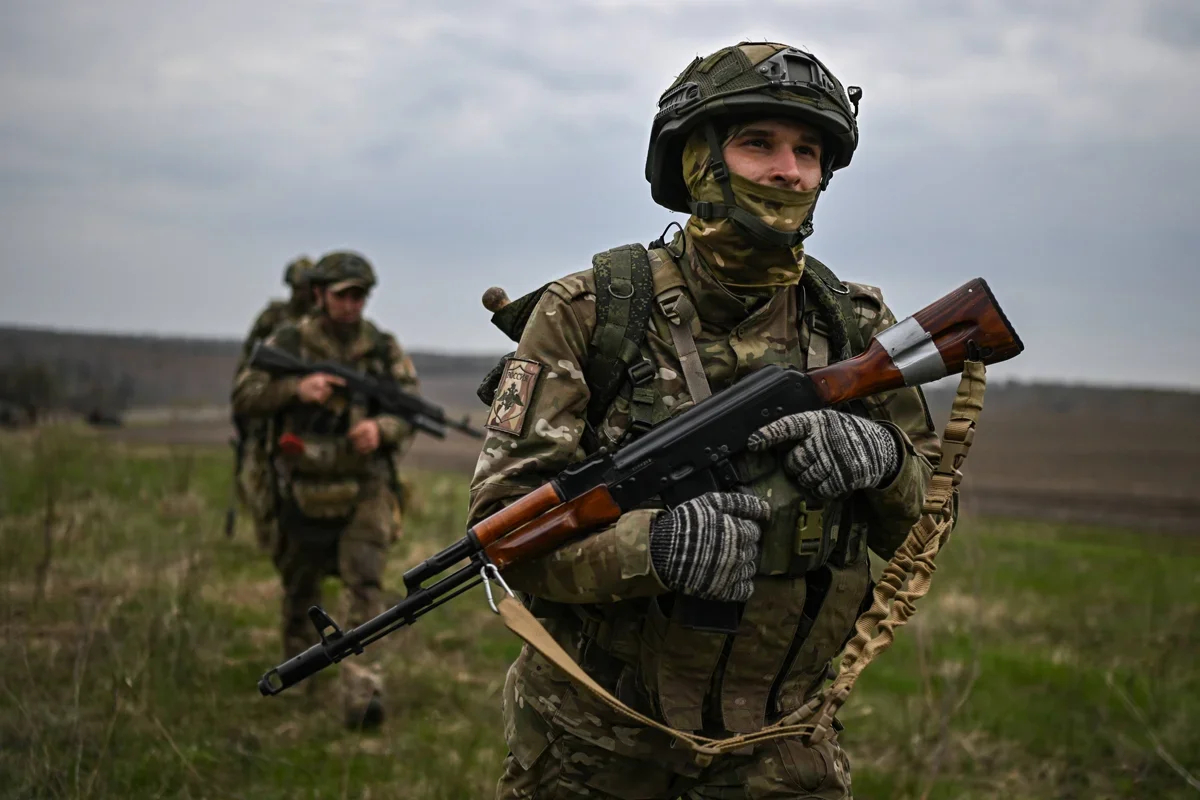 Russian servicemen in the Kursk region, 17 April 2025. Photo: Sergey Bobylyov / Sputnik / Imago Images / Scanpix / LETA