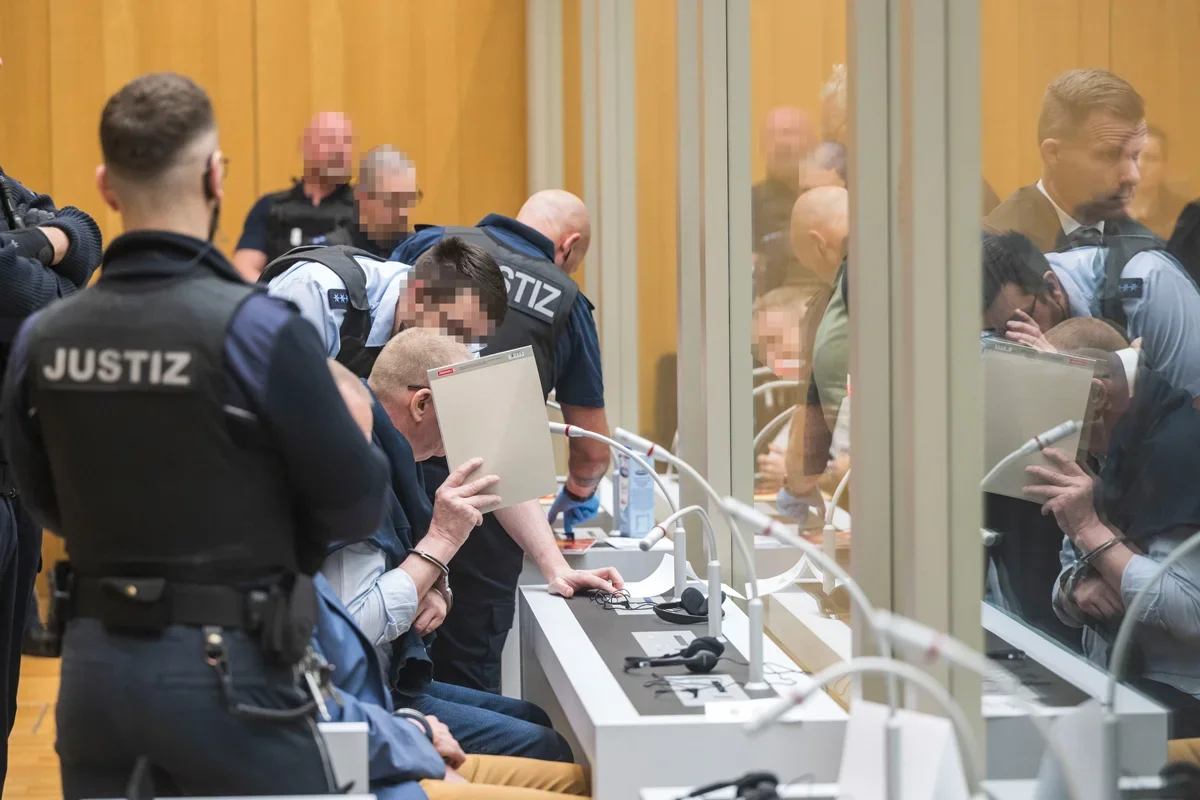 The trial of the Reichsbürgers in Stuttgart, Germany, 29 April 2024. Photo: Thomas Lohnes / EPA-EFA