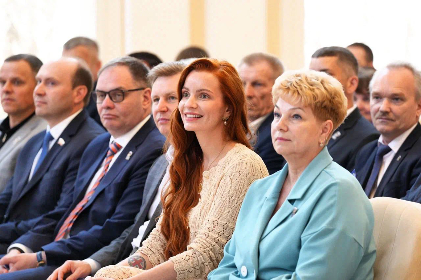 Наталья Москвитина на 35-м региональном съезде «Единой России». Фото: Telegram / МОСКВИТИНА