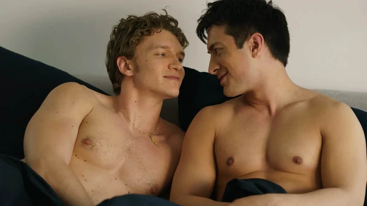 <span>Connor Storrie (L) and </span><span>Hudson Williams as Ilya Rozanov and Shane Hollander in Heated Rivalry. Photo: HBO Max / Crave</span>