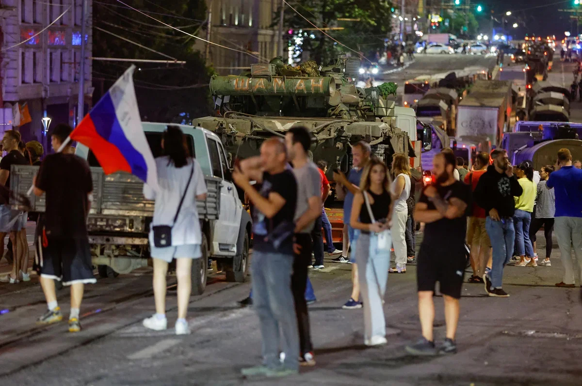 Wagner mercenaries leaving Rostov-on-Don on the evening of 24 June 2023. Photo: Alexander Yermochenko / Reuters / Scanpix / LETA