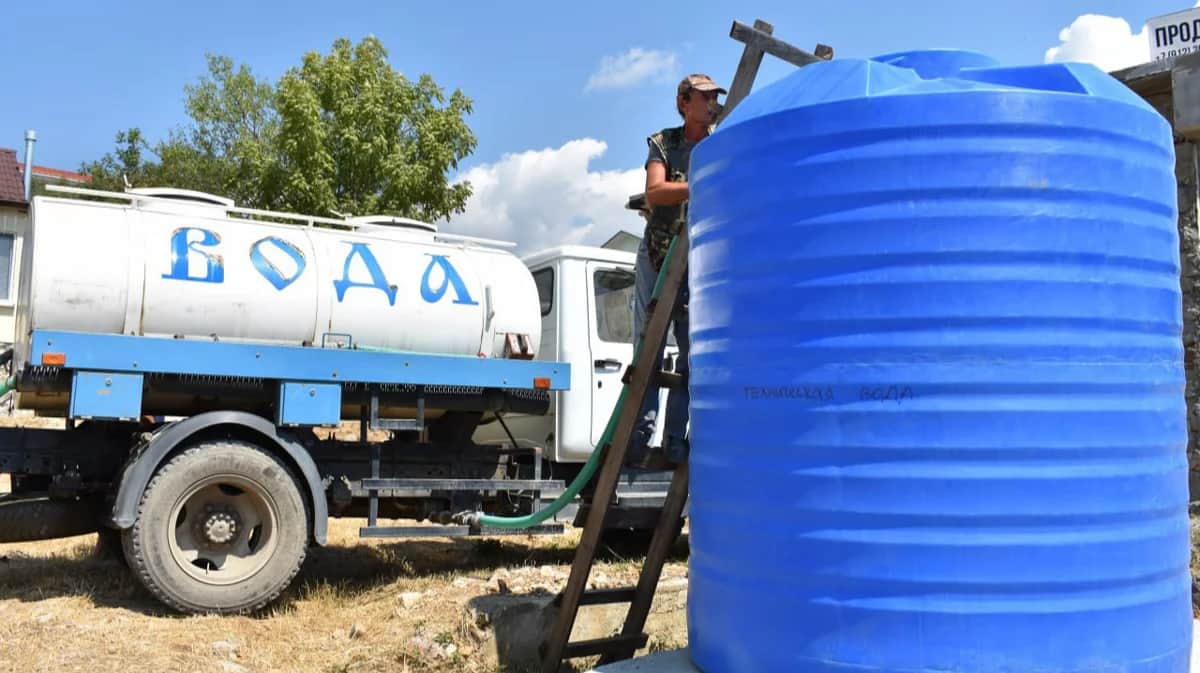 Подвоз воды в Алуште, Украина, август 2025 года. Фото: Галина Огнёва / Telegram