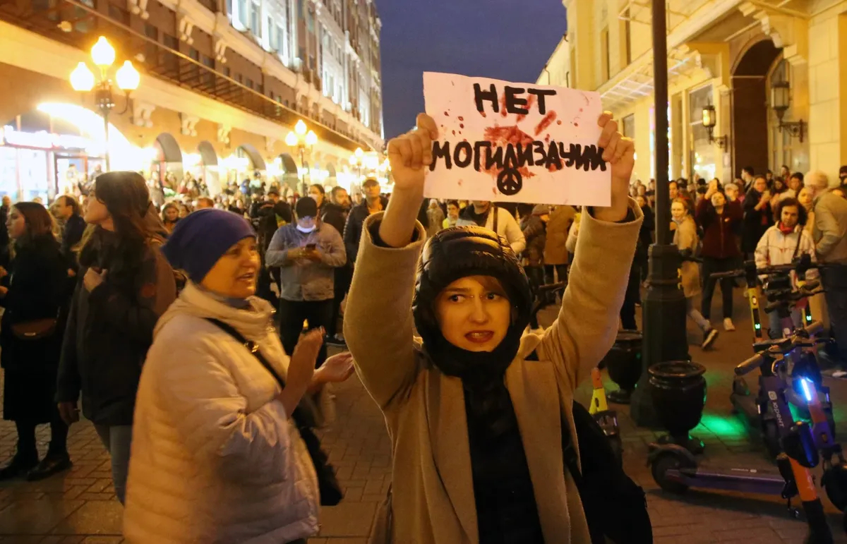 Акция протеста против мобилизации. Москва, 21 сентября 2022 года. Фото: Contributor / Getty Images