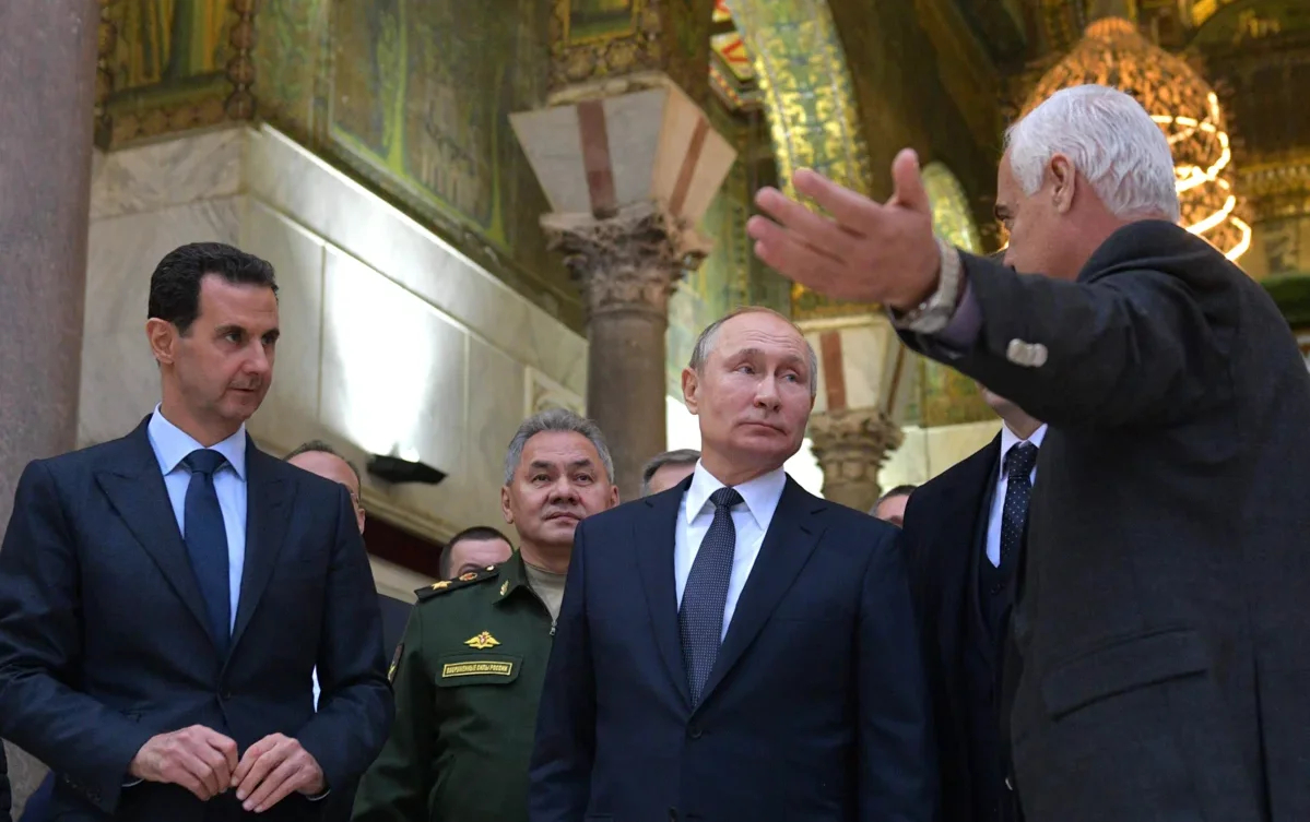 Bashar al-Assad and Vladimir Putin visit the Umayyad Mosque in Damascus, 7 January 2020. Photo: Alexey Druzhinin / Sputnik / Kremlin / EPA