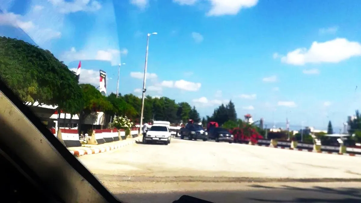 Entrance to Latakia Civil Airport, adjacent to Hmeimim Air Base.<br>Exclusive: Syria Indicator