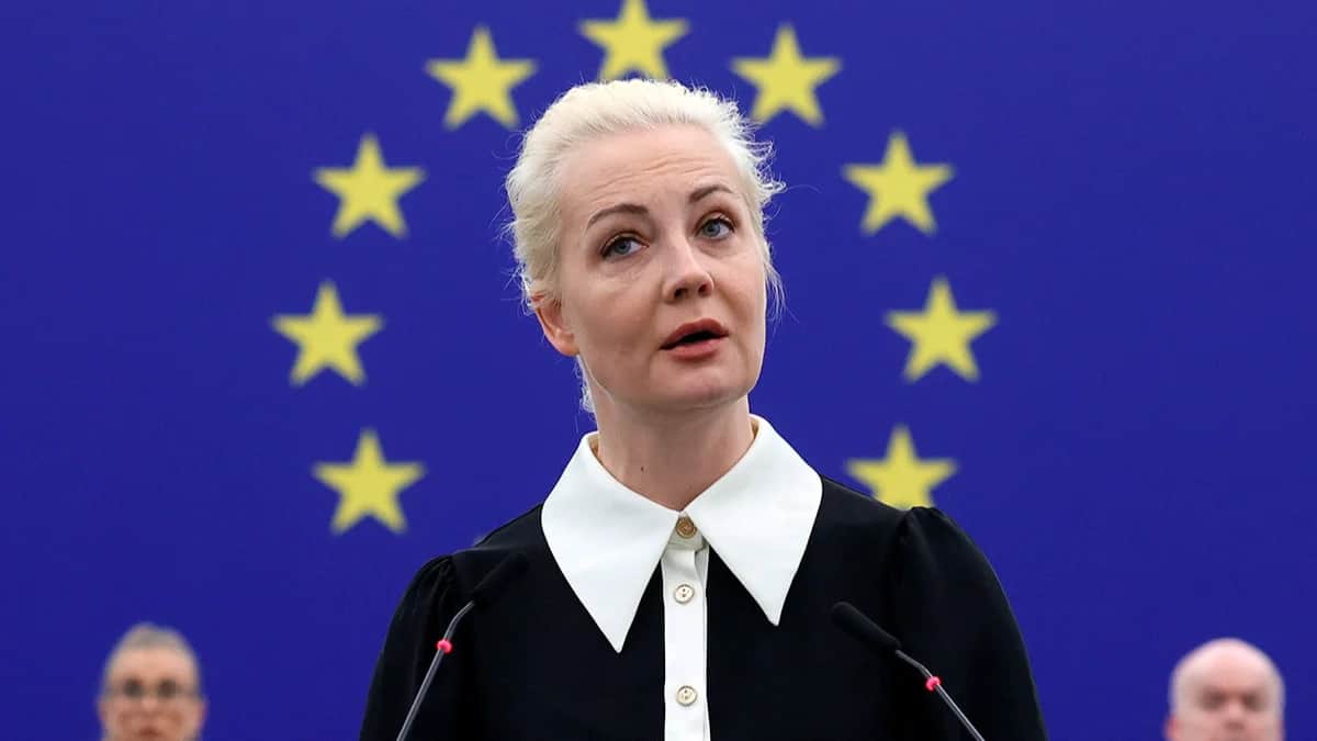 Юлия Навальная в Европарламенте. Фото: Ronald Wittek / EPA-EFE